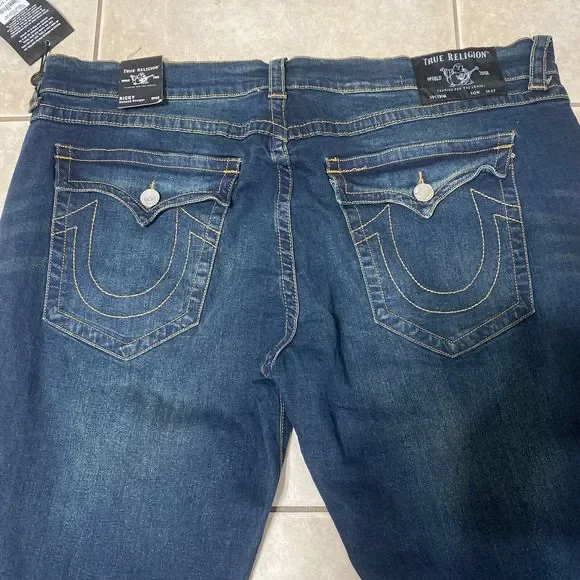 $149 NEW True Religion Ricky Flap Men's 42x32 Relaxed Straight Jeans Last Call